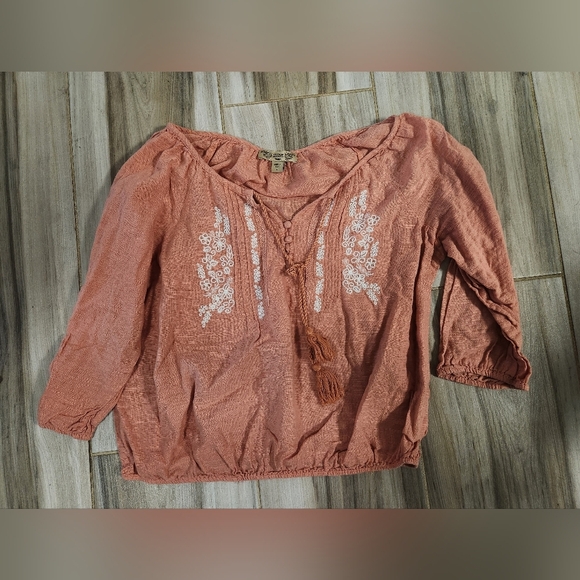 Womens Boho Embroidered Top Size Small - Picture 4 of 5